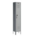 Global Industrial Single Tier Locker, 12x18x60, 1 Door, Unassembled, Gray 652064GY